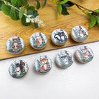 Set of 8 1.8" Wooden Cute Safari Animal Cabinet Knob Decorative Wood Kids Furniture Dresser Drawer Knobs Nursery Drawer Handles