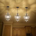 Bronze Chandelier Acrylic Crystals Chandeliers Small Vintage Chandelier 1 Light Antique Chandelier Light Fixtures for Bathroom Living Room Dining Room Kitchen Island