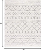 SAFAVIEH Arizona Shag Collection Area Rug - 8' Square, Ivory & Grey, Moroccan Design, Non-Shedding, 1.6-inch Thick, Ideal for High Traffic Areas in Living Room, Bedroom (ASG741F-8SQ)