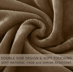 Soft Travel Size Throw for All Season Warm Fuzzy Microplush Lightweight Thermal Fleece Summer Autumn Fall Winter Spring Blankets for Bed Couch Sofa,50x60 Inches,Taupe