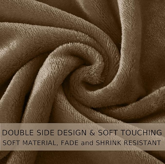 HOZY Soft Twin Size Blanket for All Season Lightweight Thermal Fleece Summer Autumn Fall Winter Spring Blankets for Twin/Twin XL Extra Long Bed Couch Sofa,66x90 Inches,Taupe