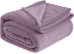 Bedsure GentleSoft Fleece Bed Blankets Queen Size Fog Purple - Soft Lightweight Plush Fuzzy Cozy Luxury Blanket Microfiber, 90x90 inches