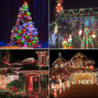 LYHOPE Battery Christmas Lights, 2Pack Total 66ft 200 LED Christmas Lights Waterproof 8 Modes Battery Operated String Light for Outdoor & Indoor, Xmas Tree, Wreaths, Holiday Decoration (Red & Green)