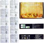 Vicloon Fairy Curtain Lights, Warm White LED 8 Mode 9.8x9.8Ft Waterproof Curtain String Lights for Indoor/Outdoor, Powered by USB with Remote Control