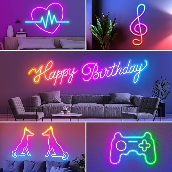 AILBTON 200FT Led Neon Rope Lights Control with App/Remote,Flexible Led Rope Light,Multiple Modes,IP65 Outdoor RGB Lights Waterproof,Music Sync Gaming Led Neon Strip Light for Bedroom Decor