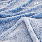 Exclusivo Mezcla Plush Fuzzy Fleece Throw Blanket Extra Large, Super Soft, Fluffy and Warm Blankets for Couch, Bed, Suitable for All Seasons (50x70 Inches, Mixed Cobalt Blue)