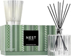 NEST New York Scented Classic Candle (8.1 oz) & Diffuser (5.9 fl oz) Set, Birchwood Pine - Reusable Glass Vessel - Vegan, Cruelty Free