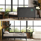 ZINUS Jade Faux Leather Upholstered Platform Bed Frame, Mattress Foundation with Wood Slat Support, No Box Spring Needed, Easy Assembly, Queen
