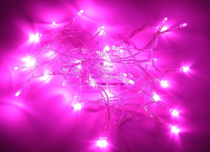 Karlling Battery Operated Pink 40 LED Fairy Light String Wedding Party Xmas Christmas Decorations(Pink,10 Pack)