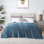 Walensee Sherpa Fleece Blanket (Twin Size 60”x80” Slate Blue) Plush Throw Fuzzy Super Soft Reversible Microfiber Flannel Blankets for Couch, Bed, Sofa Ultra Luxurious Warm and Cozy for All Seasons