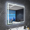 Led Bathroom Mirror 40"x36" with Anti-Fog, Front Lighted Bathroom Vanity Mirror for Wall Mounted, Memory, 3 Colors Dimmable Backlit Mirror (Horizontal/Vertical)