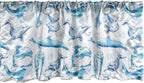 Ambesonne Sea Animals Window Valance, Sketch of Bottlenose Dolphins Playing Laughing in The Ocean Sea Life Print, Curtain Valance for Kitchen Bedroom Decor with Rod Pocket, 42" x 12", Turquoise White