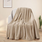 BEAUTEX Fleece Throw Blanket for Couch Sofa or Bed Throw Size, Soft Fuzzy Plush Blanket, Luxury Flannel Lap Blanket, Super Cozy and Comfy for All Seasons (Ivory, 50" x 60")