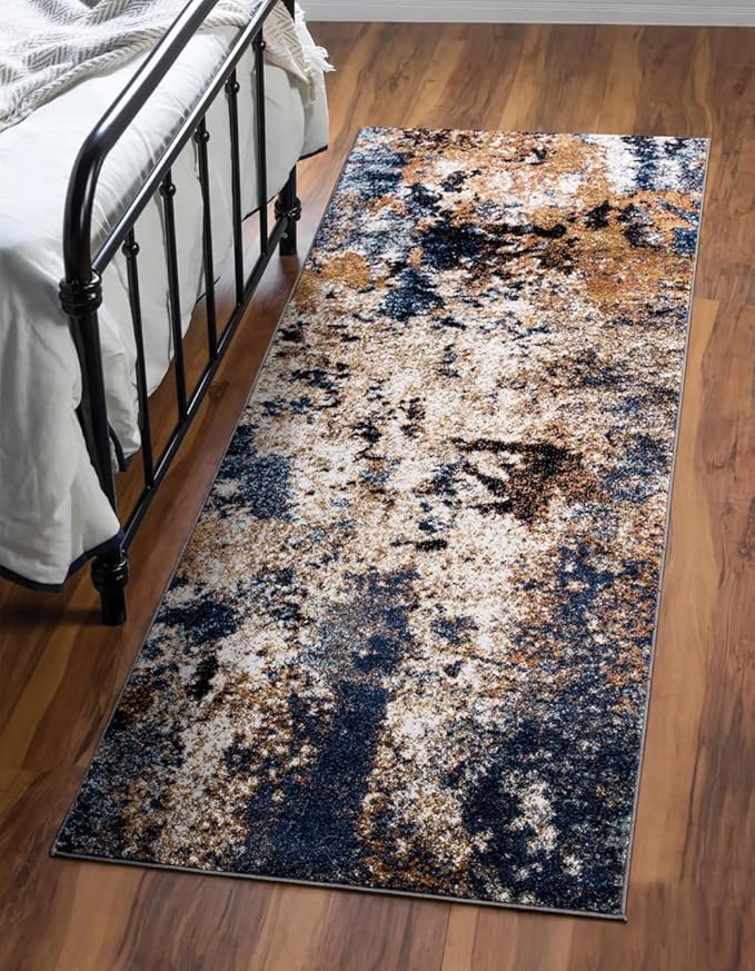 Keen Home Design Area Runner Rugs - 2x8 Non-Shedding, Abstract Runner for Kitchen, Living Room, Bedroom, Dining Room, Entryway - Size: 2'8" x 7'7", Multi