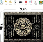 OSUNBD Nordic Viking Tapestry Wall Hanging - Large 93x71 inches Soft Flannel with Valknut, Celtic Runes & Norse Mythology Scandinavian for Bedroom, Living Room Decor