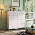 WLIVE White Dresser for Bedroom with 10 Drawers, Tall Chest of Drawers for Bedroom, Storage Drawer Unit, Organizer Unit for Hallway, Closet