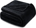 Exclusivo Mezcla Fleece Blanket King Size for Bed, Super Soft and Warm, All Season Use, Cozy, Plush, Lightweight, 90x104 Inches, Black