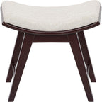 URFORESTIC Oak Wood Vanity Stool, Modern Makeup Dressing Stool with Concave Seat Surface,Capacity 300lb, Easy Assembly (Brown)