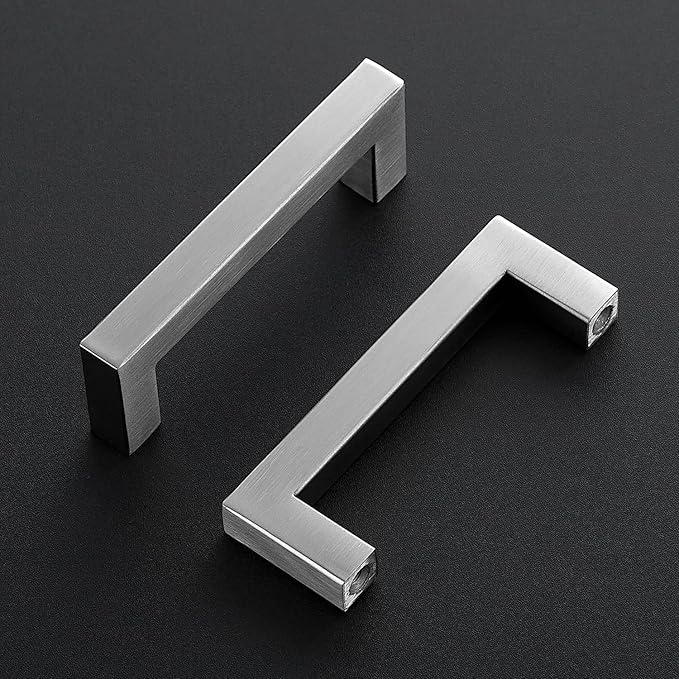 Ravinte 1 Pack Brushed Nickel Kitchen Cabinet Handles 3-1/2 Inch Cabinet Pulls Square Kitchen Hardware for Cabinet Drawer Pulls Drawer Handles Come with Screwdriver