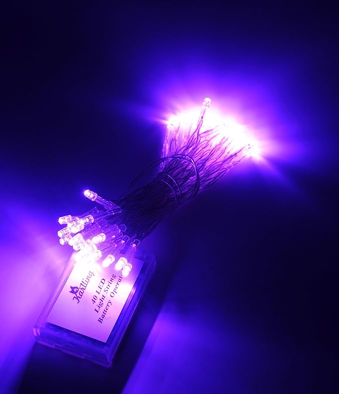 Karlling Battery Operated Purple 40 LED Fairy Light String Wedding Party Xmas Christmas Decorations(Purple,20 Pack)