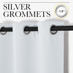 NICETOWN Blackout Curtain Panels for Bedroom, Greyish White, 2 Panels, W29 x L20-inch, Thermal Insulated Grommet Top Blackout Draperies and Drapes for Basement