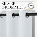NICETOWN Room Darkening Long Curtains - Window Treatment Thermal Insulated Grommet Long Drapes for Living Room (2 Panels, 42 by 90, Greyish White)