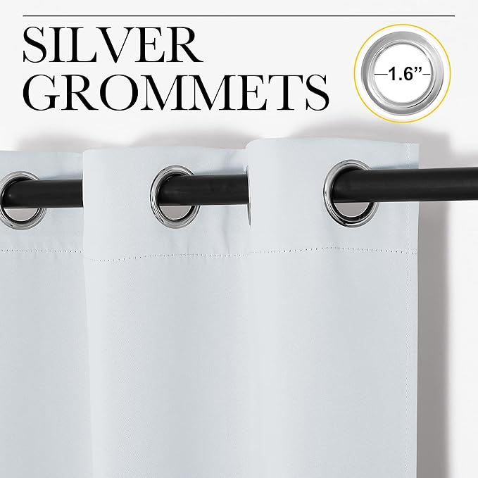 NICETOWN Curtains & Drapes for Door Tapestry, Sound Noise Canceling Room Darkening Replacement Makeshift Curtains for Bathroom Pantry Bedroom Closet (Cloud Grey, 1 Panel, 5ft Wide x 10ft Long)
