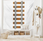 Lunarable Train Tapestry King Size, Vertical Tracks Railroad for Trains Ways of Transportation in The Old Days, Wall Hanging Bedspread Bed Cover Wall Decor, King Size, Brown White
