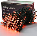 300 LED Halloween Lights, 98.5FT Halloween String Lights with 8 Lighting Modes, Waterproof & Connectable Mini Light, Plug in for Indoor Outdoor Holiday Christmas Party Bedroom Decorations (Orange)