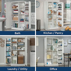 Sauder HomePlus Kitchen Storage Pantry Cabinet with Swing Door Storage and Adjustable Shelves, in Soft White finish