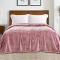Exclusivo Mezcla Plush Fuzzy Fleece Bed Blanket King Size, Super Soft, Fluffy and Warm Blankets, Suitable for All Seasons (Mixed Deep Red, 90x104 Inches)