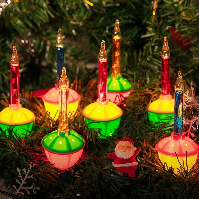Brightown Christmas Bubble String Lights - 9 Traditional Multicolor Bubble Lights UL Listed for Holiday Christmas Celebrations Lighting, Bubble Light for Tree, Green Wire