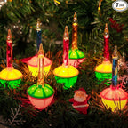 Multicolor Christmas Bubble Lights with 7 Clear Bulbs, UL Listed for Holiday Christmas Celebrations Lighting, Green Wire