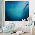Ambesonne Navy Blue Tapestry, Abstract Vibrant Shaded Digital Color on Plain Background Bohemian Print, Wide Wall Hanging for Bedroom Living Room Dorm, 60" X 40", Turquoise Navy