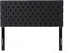Christopher Knight Home Jezebel Fabric Headboard, Queen / Full, Dark Charcoal / Black Steel