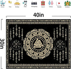 OSUNBD Nordic Viking Tapestry Wall Hanging - Small 40x30inches Soft Flannel with Valknut, Celtic Runes & Norse Mythology Scandinavian for Bedroom, Living Room Decor