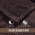 Exclusivo Mezcla Fleece Bed Blanket King Size, Super Soft and Warm Blankets for Couch, Sofa and Bed Waffle Textured, Cozy, Fuzzy and Lightweight (Coffee, 90x104 Inches)