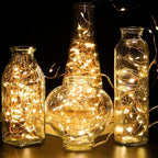 GDEALER 4 Pack 16.4 Feet 50 Led Fairy Lights Battery Operated with Remote Control Timer Waterproof Copper Wire Twinkle String Lights for Christmas Bedroom Indoor Outdoor Wedding Dorm Decor Warm White