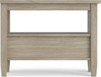 SIMPLIHOME Warm Shaker SOLID WOOD 14 inch Wide Rectangle Transitional Narrow Side Table in Distressed Grey for the Living Room and Bedroom