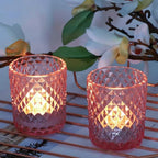 Woho 24pcs Pink Votive Candle Holders, Tealight Candle Holder for Wedding Table Decor, Tea Lights Candle Holder for Anniversary Bridal Shower