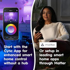 GE Cync A19 LED Smart Light Bulbs, Room Decor Aesthetic Bluetooth and WiFi Color Changing Lights, LED Indoor Light Bulb, Compatible with Alexa and Google (2 Pack)