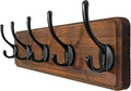WEBI Coat Rack Wall Mount,Coat Hooks Wall Mounted,16" Hole to Hole,Coat Hanger Wall,Hook Rack Rail,5 Hooks for Hanging Jacket,Clothes,Hats,Rustic Brown