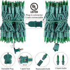 Minetom St. Patrick's Day Mini String Lights, 100 Count 27 Feet Detachable Incandescent Bulb Waterproof Green Fairy Lights Plug in for Indoor Outdoor Party Patio Christmas Decoration, Green Wire
