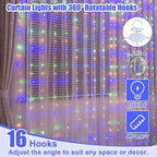 Pixie Curtain String Light with Untangled Wires, Multicolor Curtain Light for Bedroom, USB Powered 8 Modes Remote Fairy Light for Home Wedding Party Decor