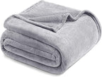 Exclusivo Mezcla Fleece Blanket Twin Size for Bed, Super Soft and Warm, All Season Use, Cozy, Plush, Lightweight, 60x80 Inches Light Grey