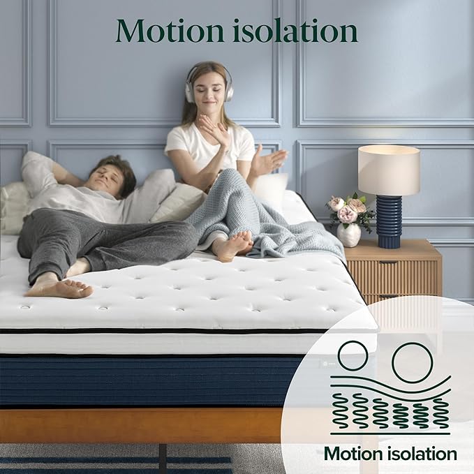 ZINUS 10 Inch Comfort Support Hybrid Mattress [New Version], Full, Fiberglass Free, Medium Plush, Motion Isolation, Certified Safe Foams & Fabric, Mattress in A Box
