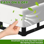 EMODA 7 Inch Split Queen Box Spring, 3500LBS Heavy Duty Metal Box Spring for Queen Bed Mattress Foundation with Fabric Cover, Noise-Free, Non Slip, Easy Assembly