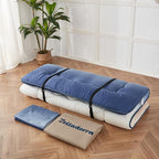 Japanese Floor Mattress, Futon Mattress with Portable Storage Bag and Washable Cover, Roll Up Thick Tatami Mat Suitable for Camping, Guest Room (Coastal Gradient, Twin)