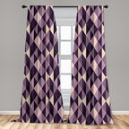 Ambesonne Geometric Window Curtains, Abstract Triangles with Dark and Pale Color Shades, Lightweight Decor 2-Panel Set with Rod Pocket, Pair of - 28" x 95", Dark Purple