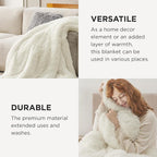 Bedsure GentleSoft Fuzzy Sherpa Faux Fur Twin Blanket Cream Cozy Gifts for Women, Soft Fleece Plush Warm Minky Thick Blanket Twin Size for Bed, Couch, Room Dorm Essentials Cream Decor Gifts, 60x80